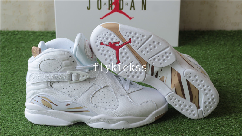 Authentic Air Jordan 8 Retro OVO White